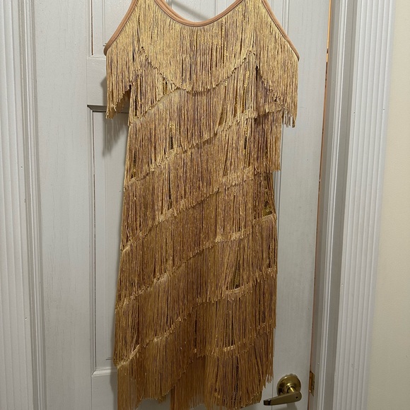 flapper boutique Dresses & Skirts - Gold Fringe flapper 1920’s style Mini Dress